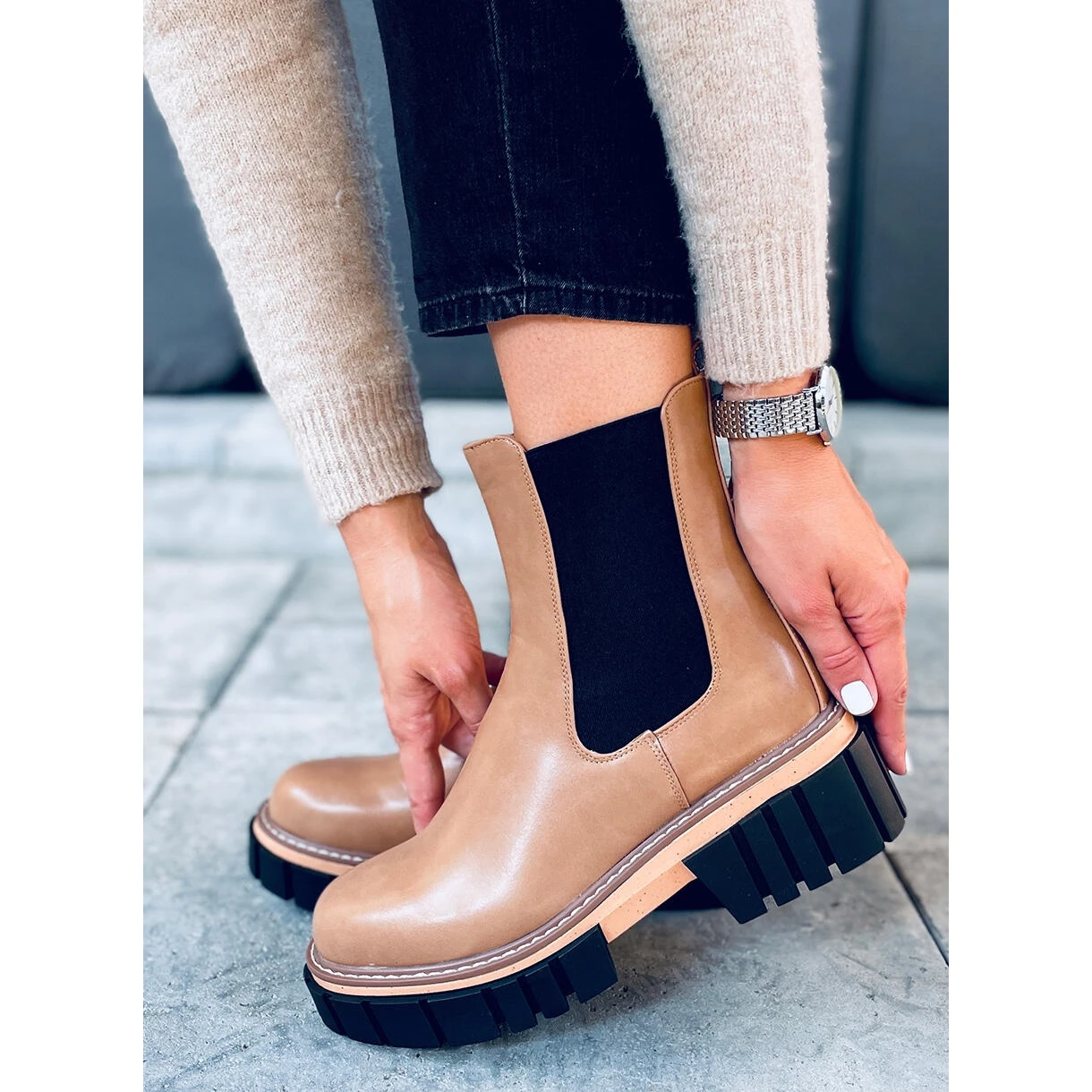 Bottines Chelsea Femme Bella LT.KHAKI Beige – Image 2