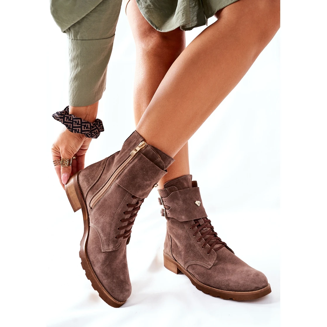 Bottines Cuir Velours Femme Nicole 2682 Marron Brun – Image 2