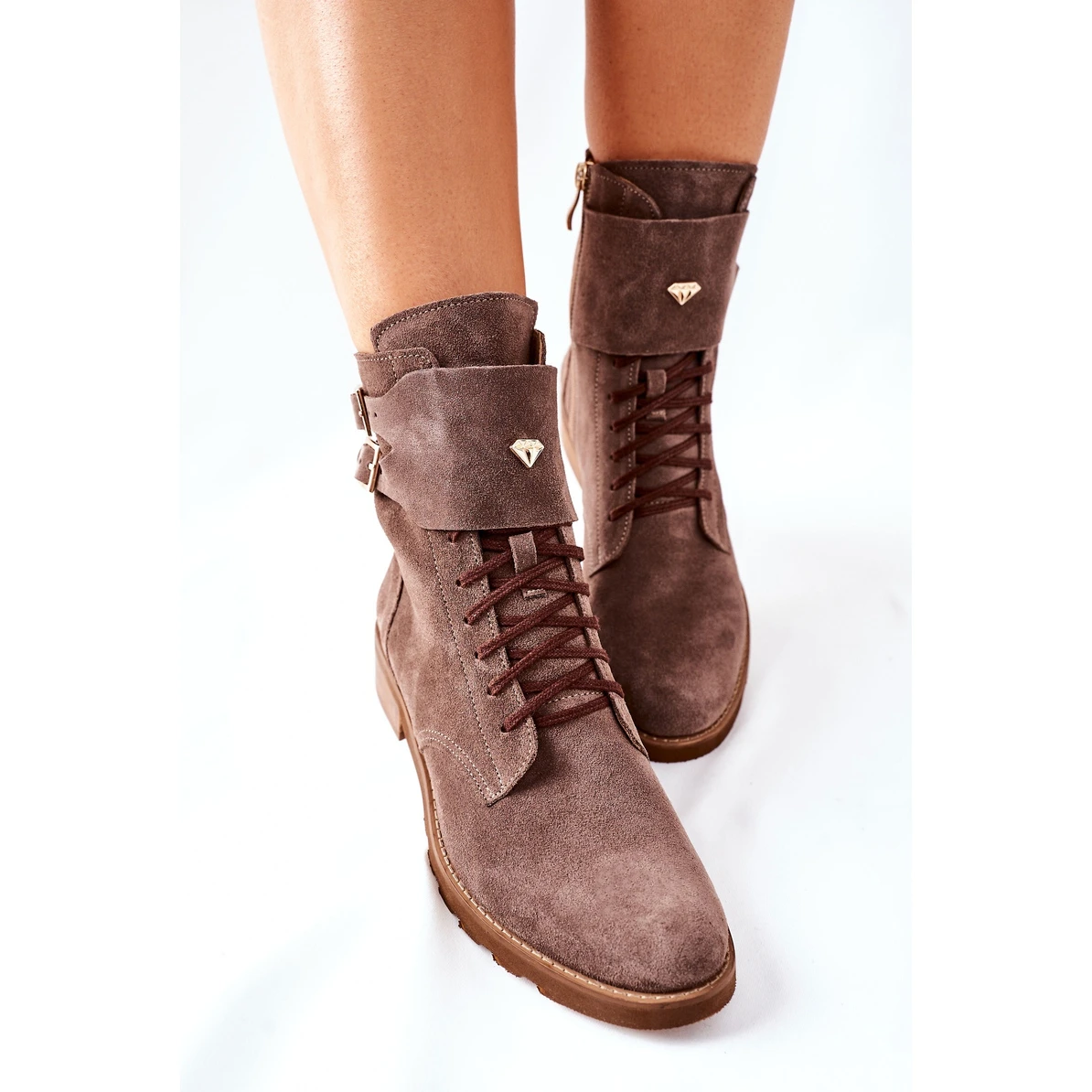 Bottines Cuir Velours Femme Nicole 2682 Marron Brun – Image 4