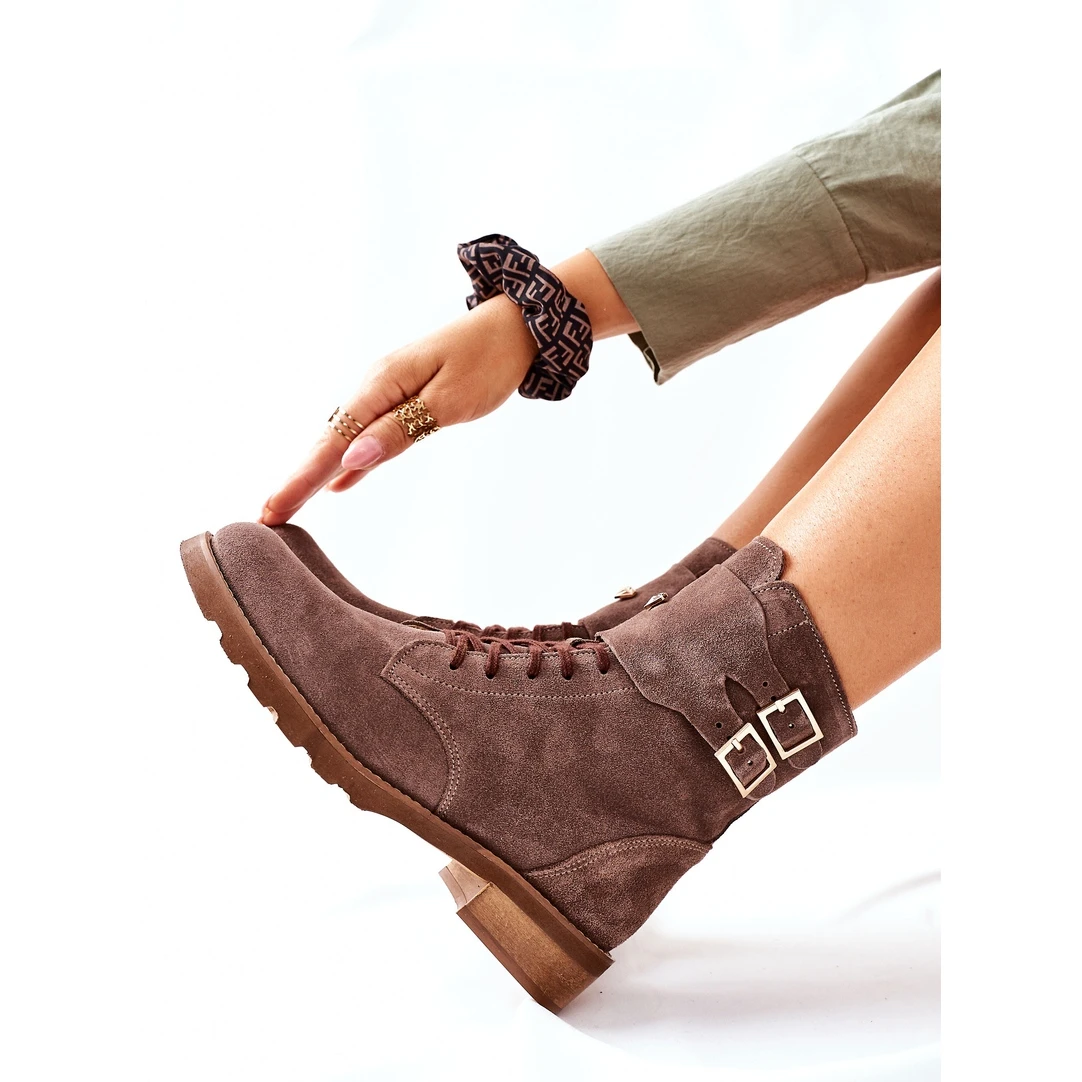 Bottines Cuir Velours Femme Nicole 2682 Marron Brun – Image 6