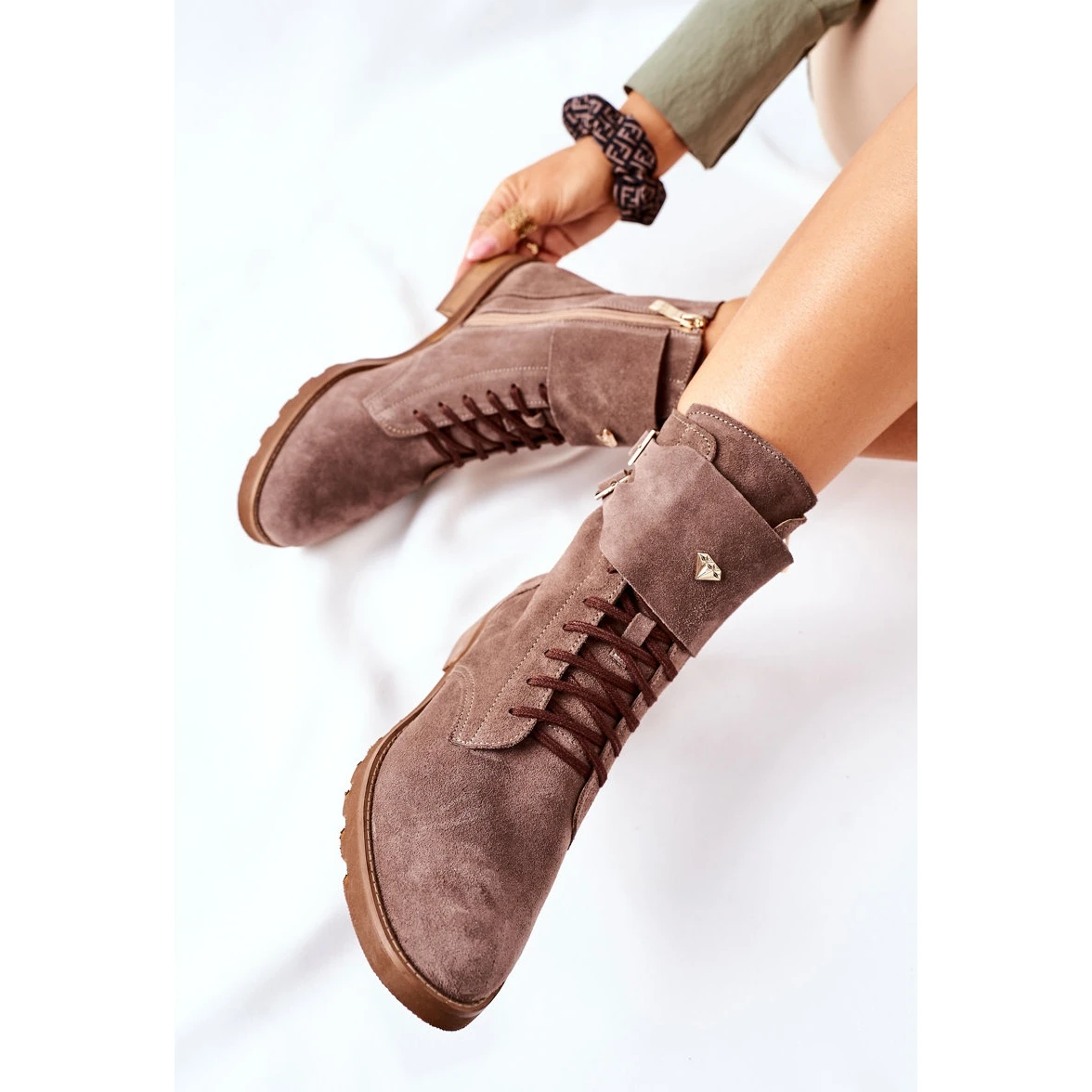 Bottines Cuir Velours Femme Nicole 2682 Marron Brun – Image 7