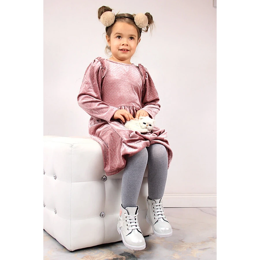 Bottines Fille Potocki Argentées Isolées Argent Brillant Multicolore – Image 6