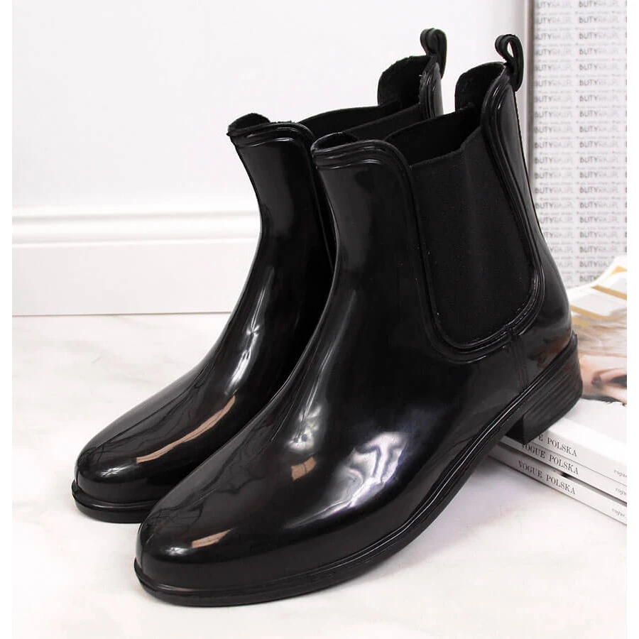 Bottines Jodhpur Laquées Noires Galoches Femme T.Sokolski Le Noir – Image 4