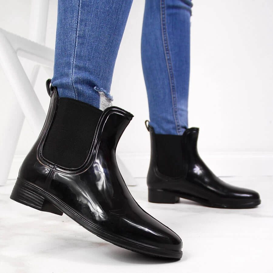 Bottines Jodhpur Laquées Noires Galoches Femme T.Sokolski Le Noir – Image 5