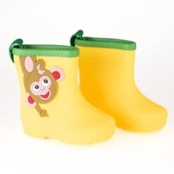 Bottines Shelovet Garçon Avec Un Singe Multicolore Jaune