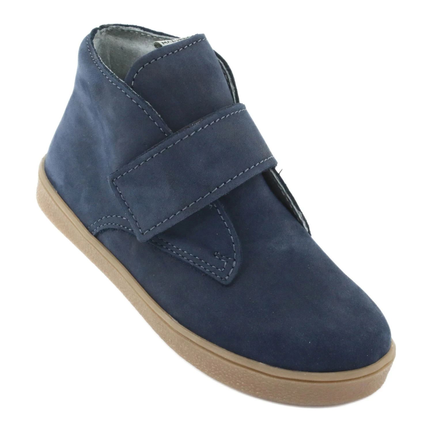 Bottines Velcro Mazurek 1101 Bleu Marine Brun