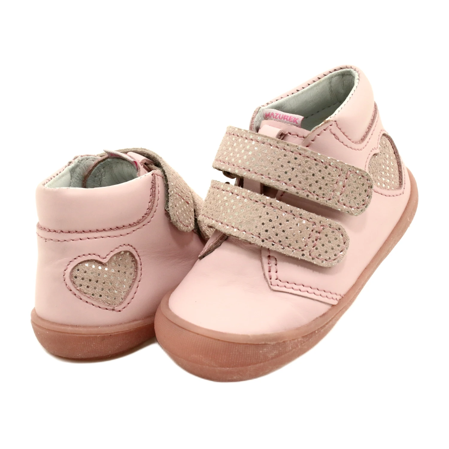 Bottines Velcro Mazurek 1341 Coeur Pailleté Rose – Image 3
