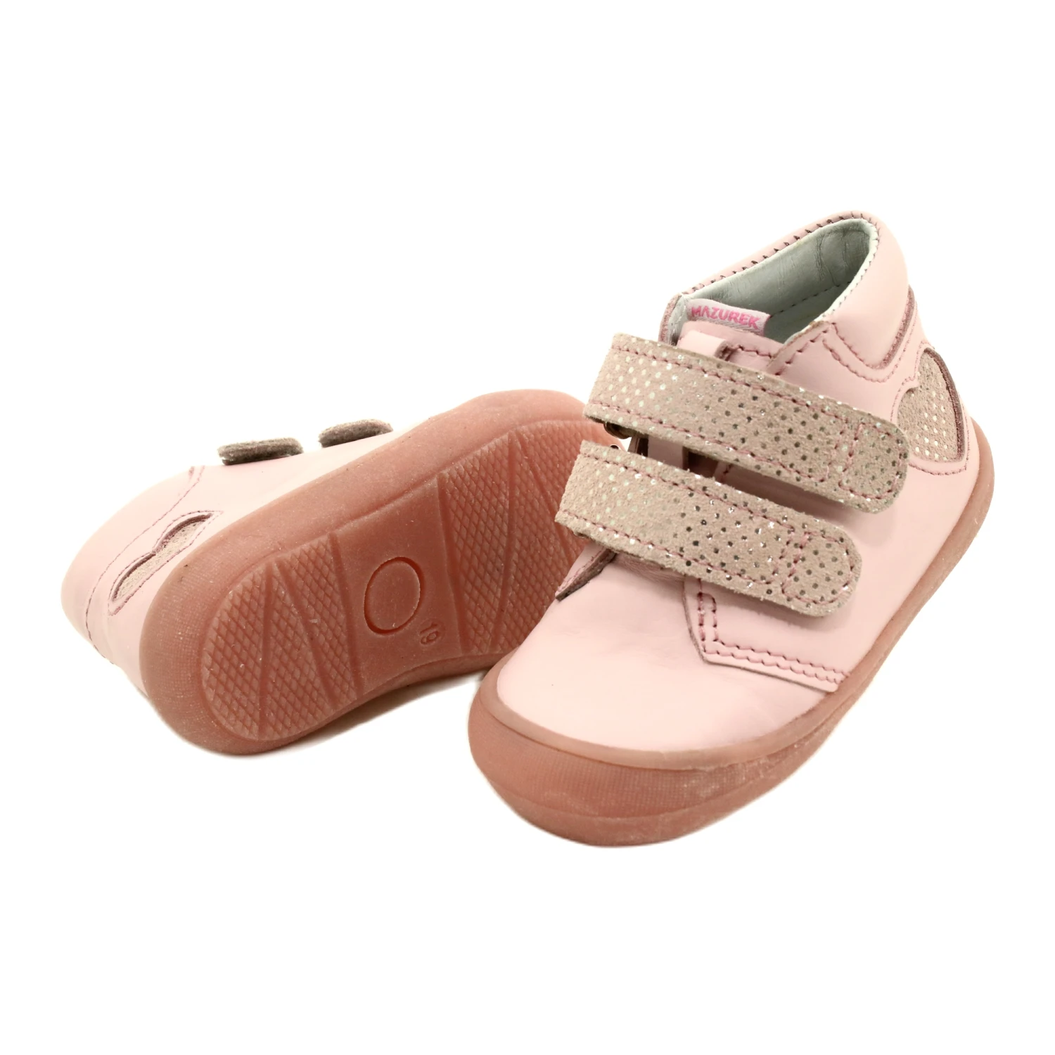Bottines Velcro Mazurek 1341 Coeur Pailleté Rose – Image 4