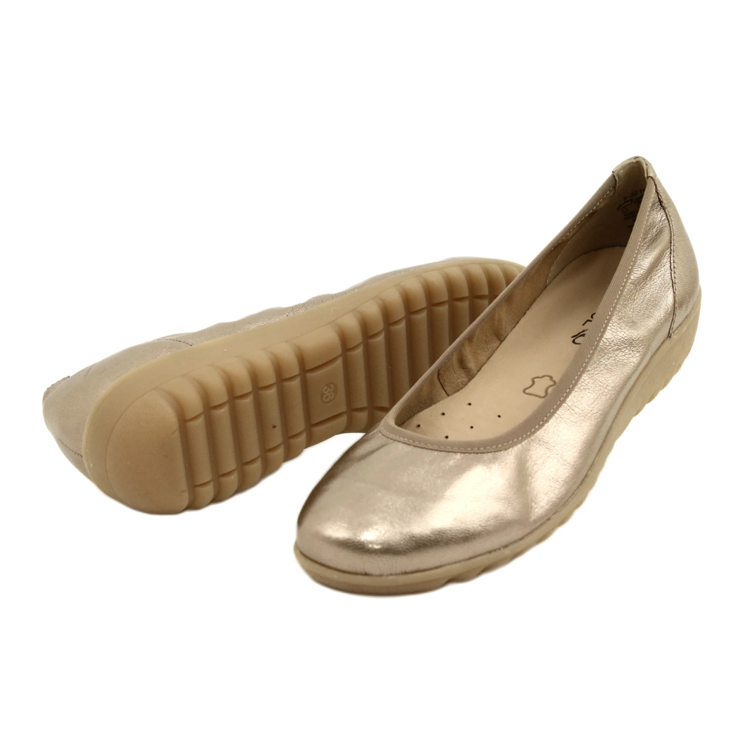 Caprice Ballerine Taupe Métallisé 9-22161-28 Beige Multicolore D'or – Image 6