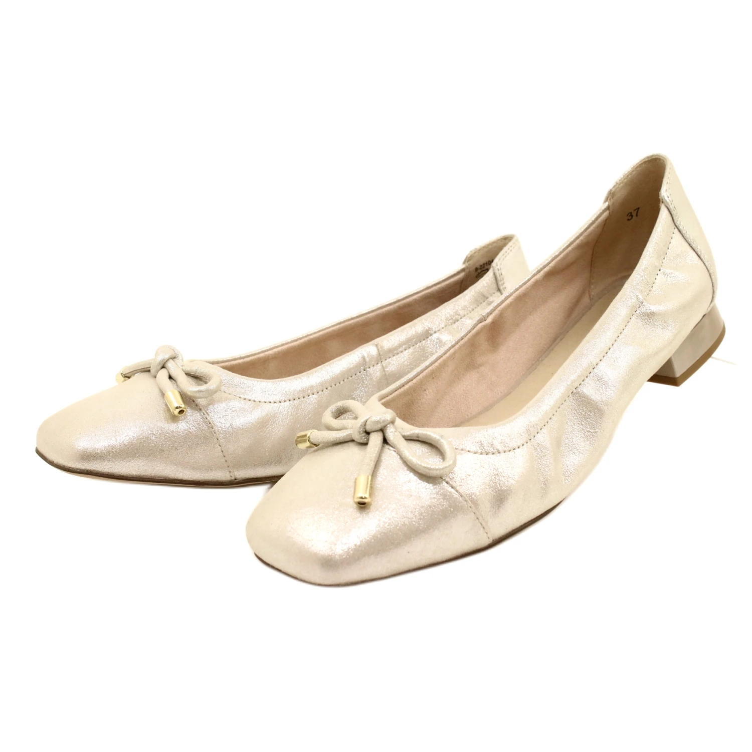 Caprice Ballerines Chaussures Pour Femmes 9-22104-20 354 TAUPE SUE.MET Argent – Image 3