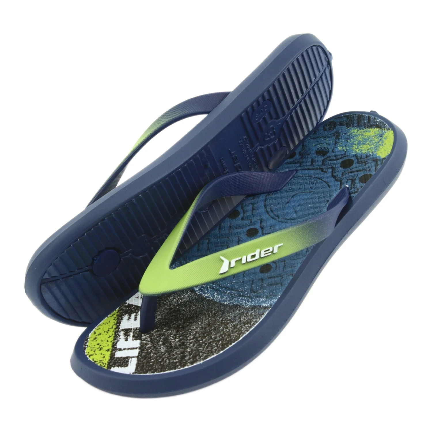 Chaussons Chaussures Enfants Rider 82563 Bleu Marine Gris Vert – Image 5