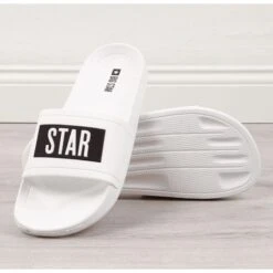 Chaussons De Piscine Blancs Big Star M DD174700 Pour La Piscine Blanche Le Noir