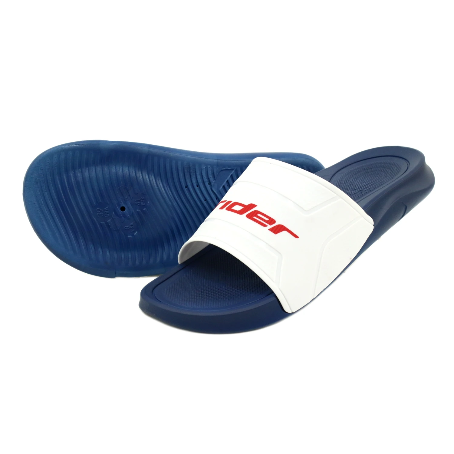 Chaussons De Piscine Rider SMASH SLIDE AD 12130 AI432 Blanche Rouge Bleu – Image 3