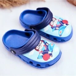 Chaussons Enfant Foam Crocs Blue Teddy Bear Pilot SuperFly Bleu