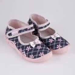 Chaussons Fille Impression Viggami Inka Bleu Marin Rose