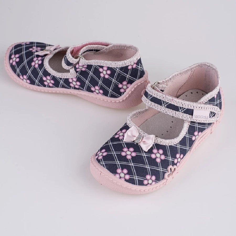 Chaussons Fille Impression Viggami Inka Bleu Marin Rose – Image 2