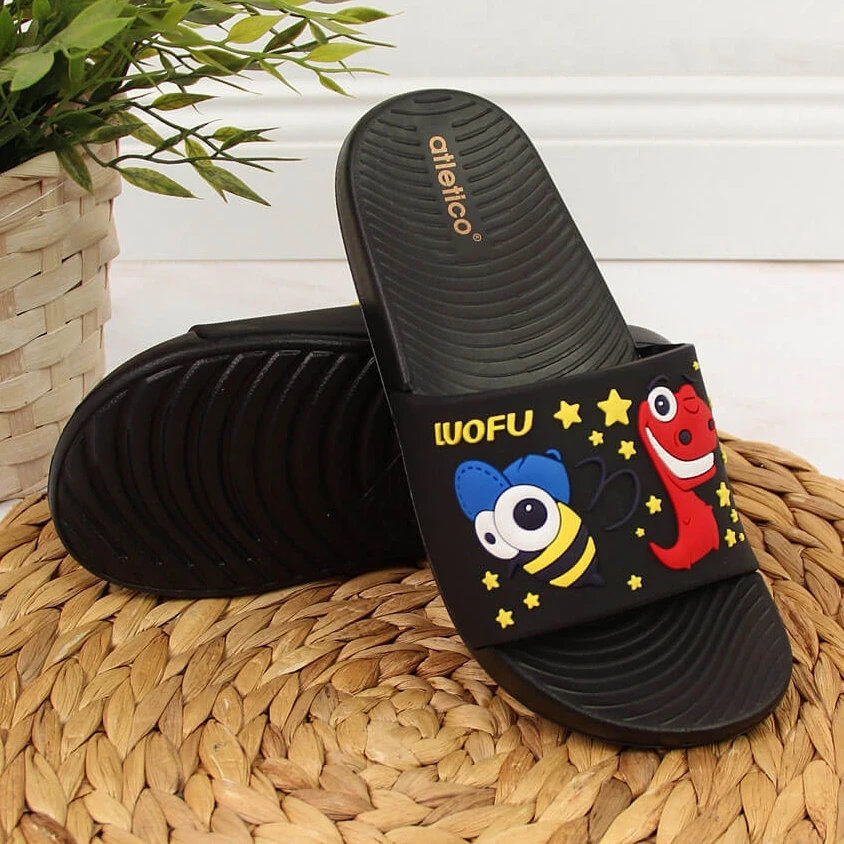 Chaussons Garçons Pour La Piscine Noire De L'Atletico Le Noir – Image 2