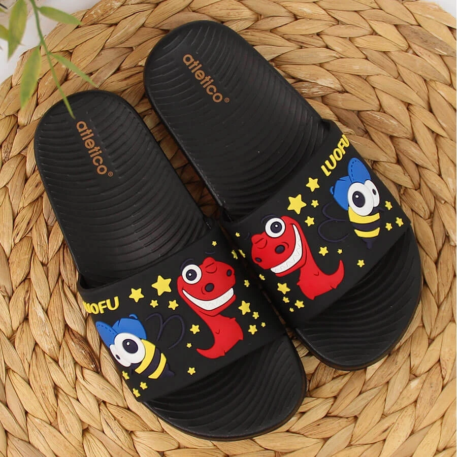 Chaussons Garçons Pour La Piscine Noire De L'Atletico Le Noir – Image 3