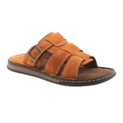 Chaussons Homme Léger PU American Club CY06 Bas Brun