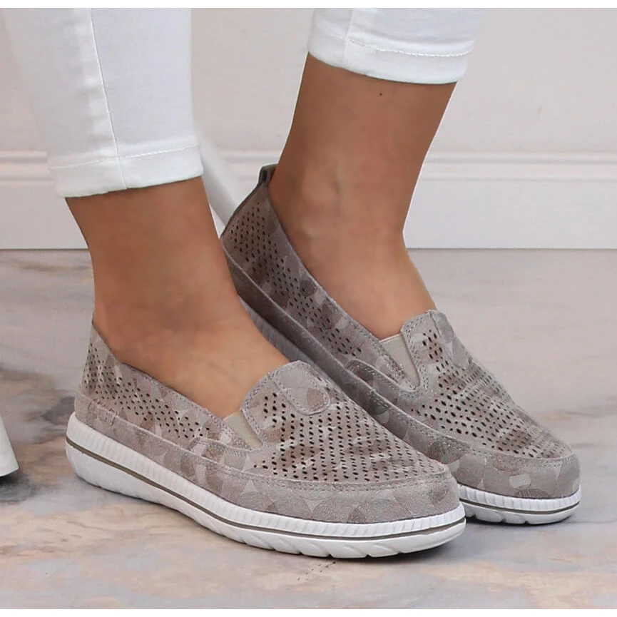 Chaussures à Enfiler Confortables En Cuir Beige Pour Femmes EVento 5364 – Image 4