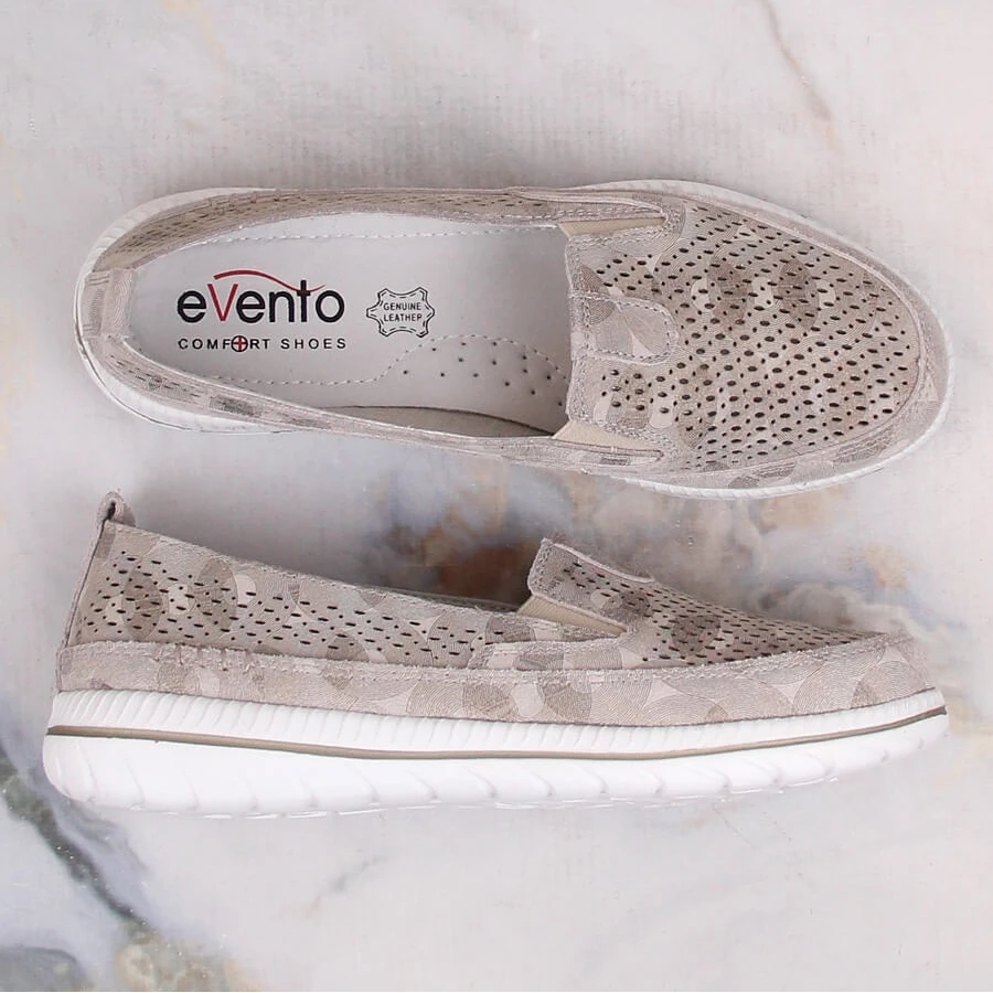 Chaussures à Enfiler Confortables En Cuir Beige Pour Femmes EVento 5364 – Image 7