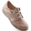 Chaussures à Lacets Confortables En Cuir Pour Femme Beige Helios 399