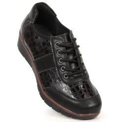 Chaussures à Lacets En Cuir Noir Pour Femme Filippo Le Noir