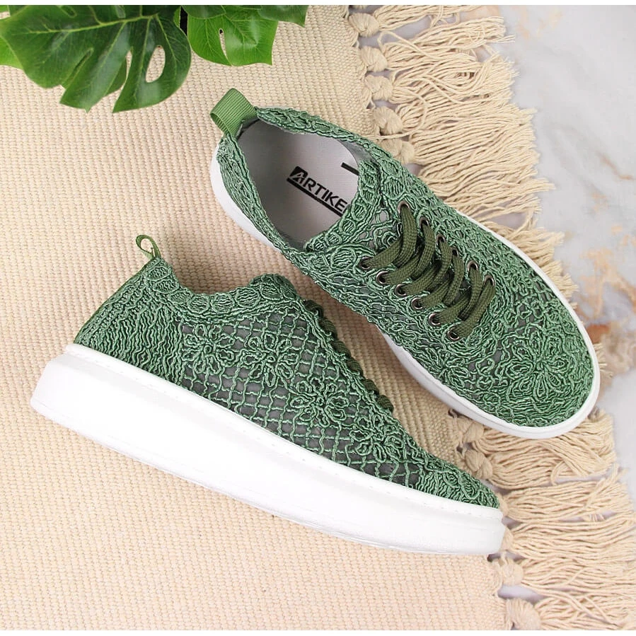 Chaussures à Lacets Pour Femmes Sur La Plate-forme Verte Artiker 50C1119 – Image 3