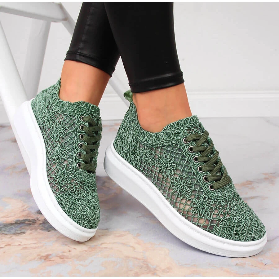 Chaussures à Lacets Pour Femmes Sur La Plate-forme Verte Artiker 50C1119 – Image 4