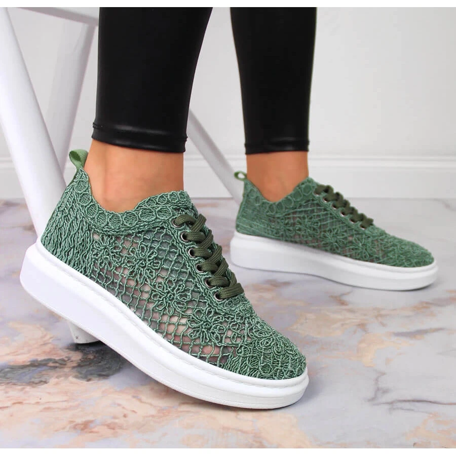 Chaussures à Lacets Pour Femmes Sur La Plate-forme Verte Artiker 50C1119 – Image 5