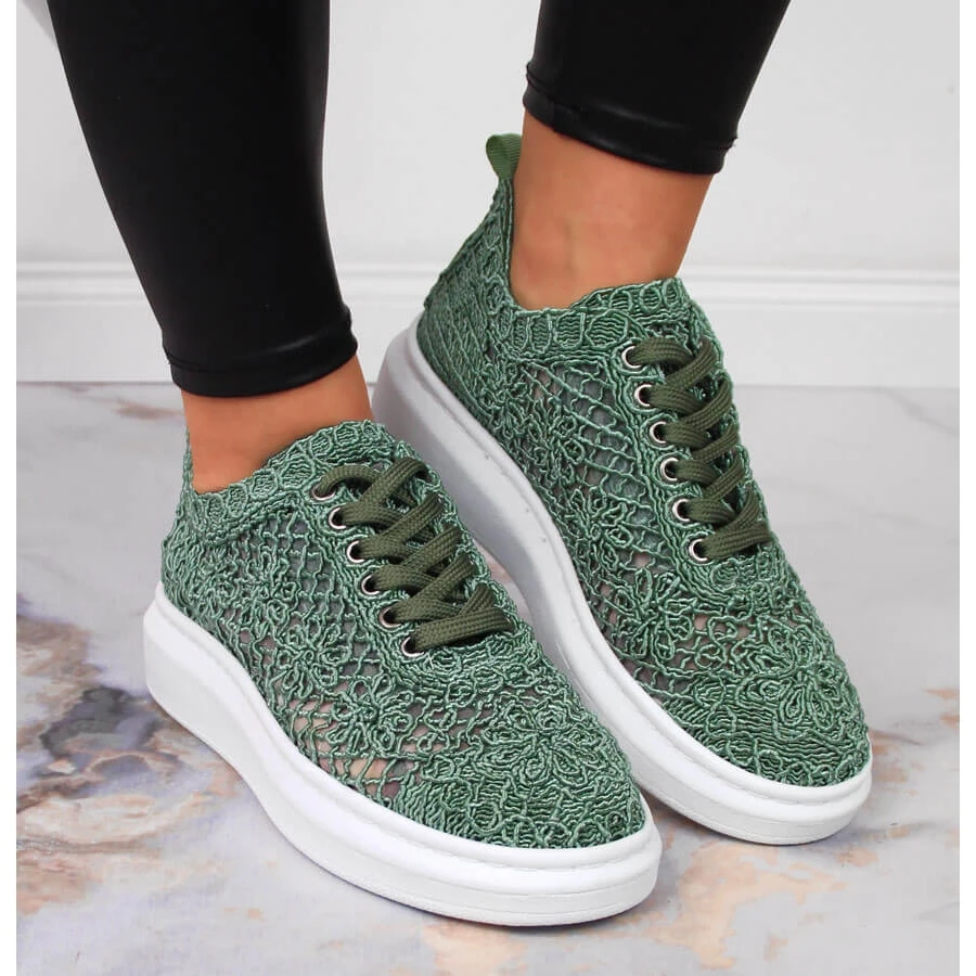 Chaussures à Lacets Pour Femmes Sur La Plate-forme Verte Artiker 50C1119 – Image 6