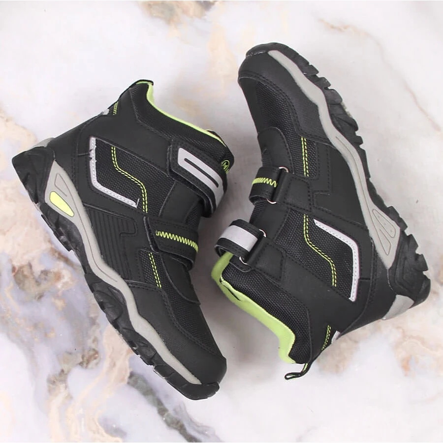 Chaussures à Scratch McKeylor Noires Pour Garçon Le Noir Vert – Image 4