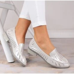 Chaussures Ajourées Argentées Brillantes Pour Femmes Potocki SZ12075