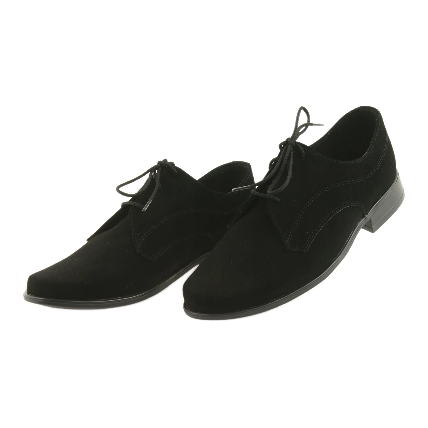 Chaussures Basses Pour Enfants Miko, Chaussures De Première Communion En Daim Le Noir – Image 4