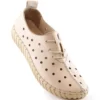 Chaussures Beige Ajourées Confortables En Cuir Pour Femmes Artiker 48C0568