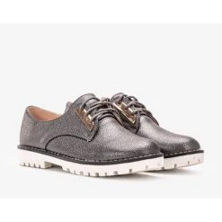 Chaussures Brillantes Noires Pour Enfants Runa Le Noir Gris