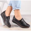 Chaussures Compensées Noires Ajourées Pour Femme Jezzi MR1840-12 Le Noir