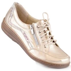 Chaussures Confortables En Cuir Pour Femmes Dorées Helios 411 D'or