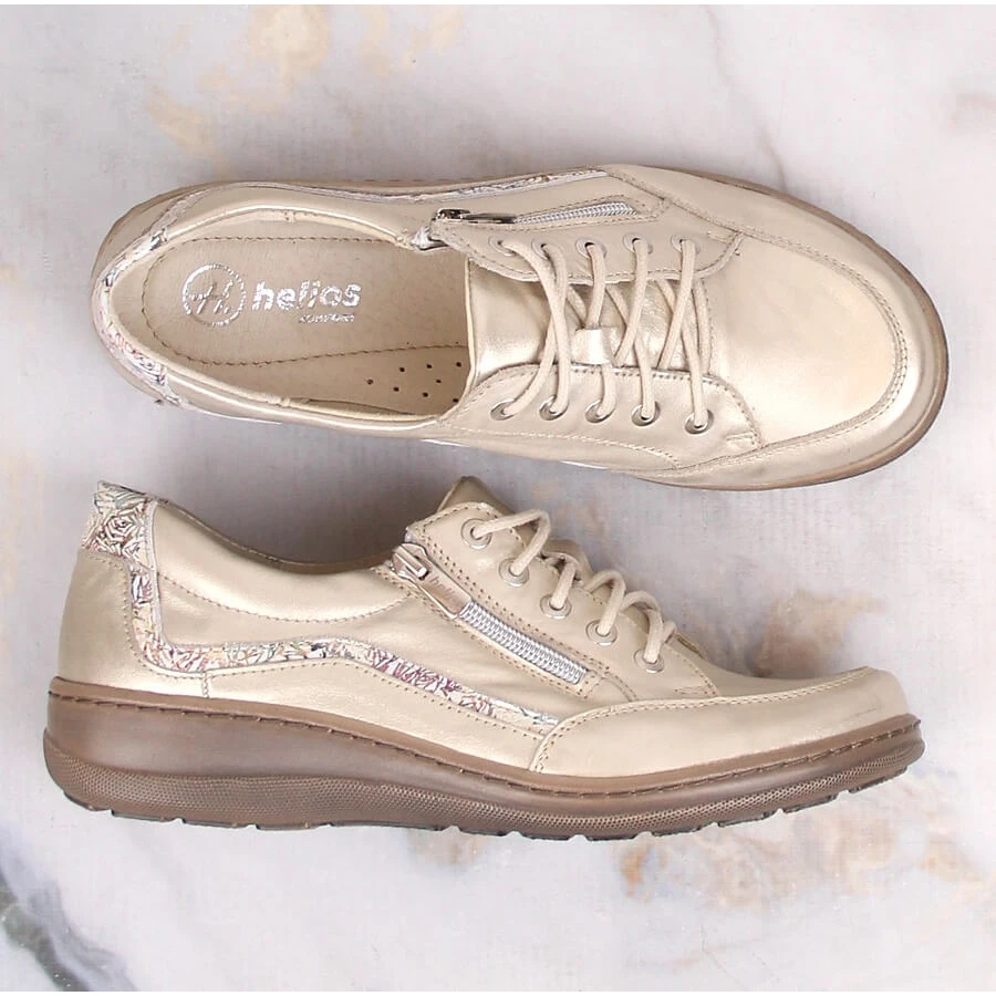 Chaussures Confortables En Cuir Pour Femmes Dorées Helios 411 D'or – Image 7