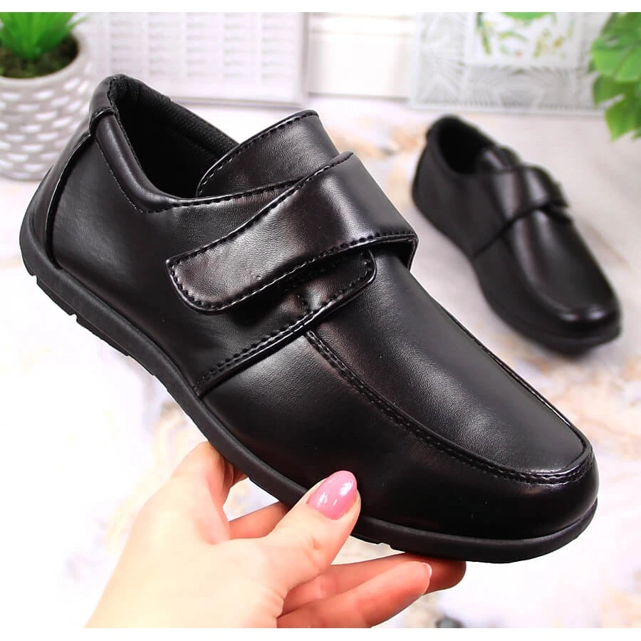 Chaussures De Communion Formelle American Club 52/23 Noires Pour Garçons Avec Velcro Le Noir – Image 2