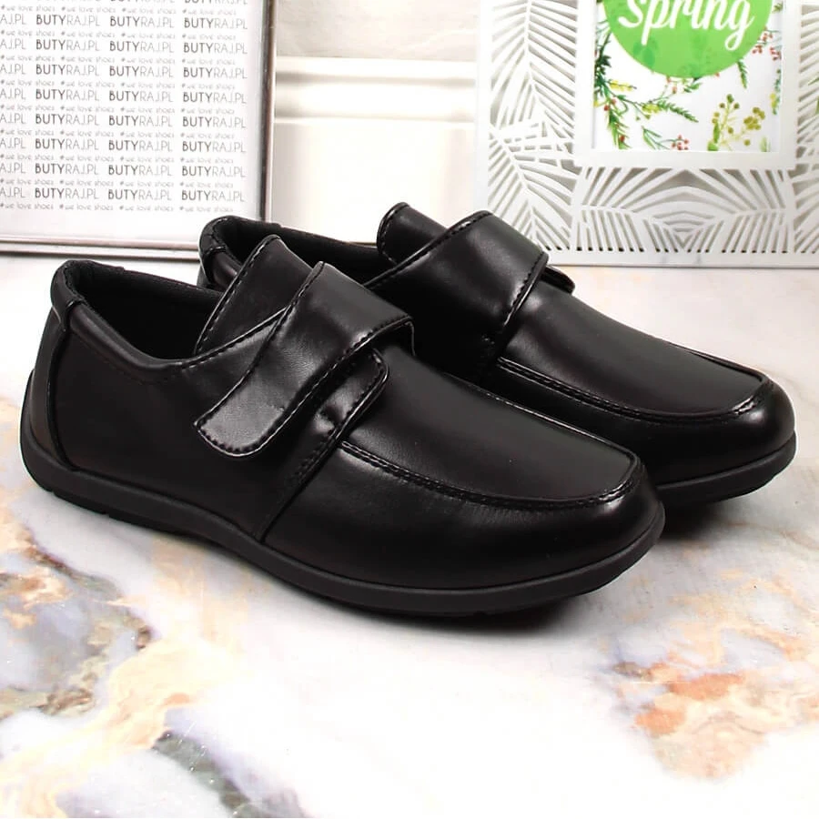 Chaussures De Communion Formelle American Club 52/23 Noires Pour Garçons Avec Velcro Le Noir – Image 3