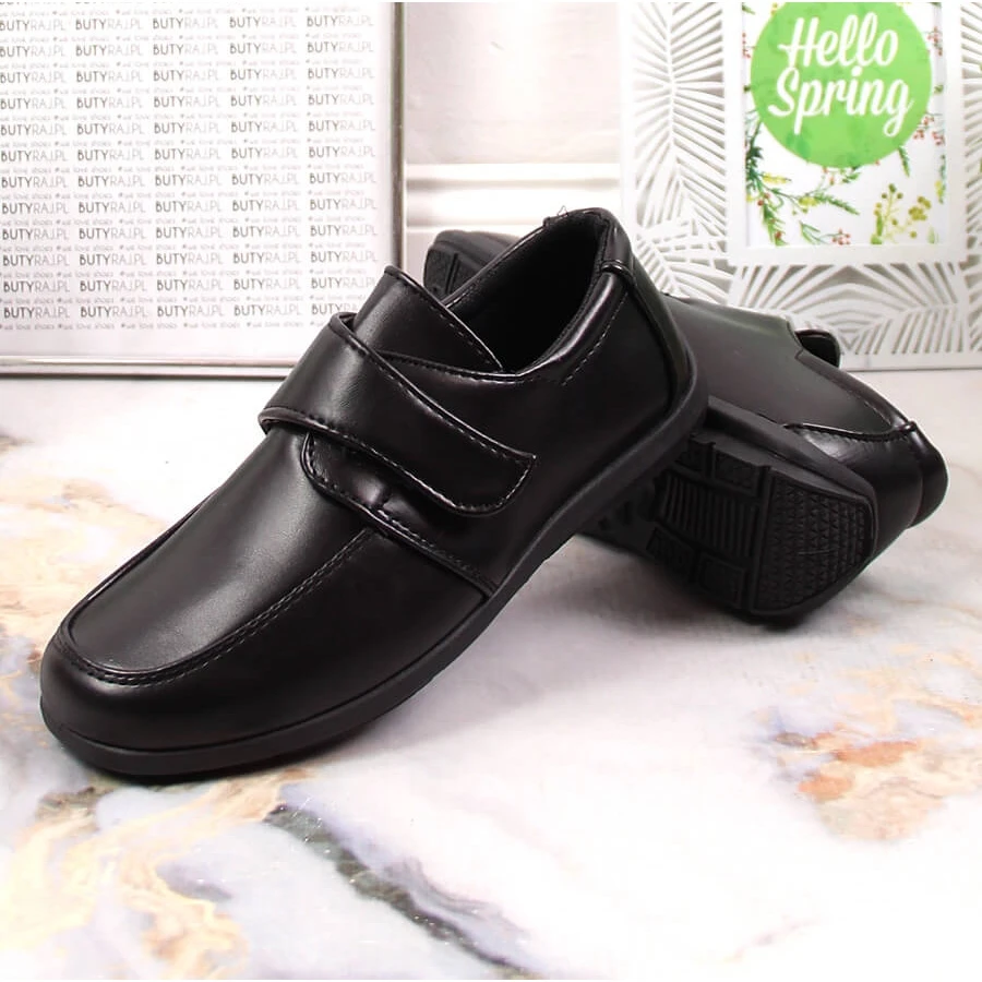Chaussures De Communion Formelle American Club 52/23 Noires Pour Garçons Avec Velcro Le Noir – Image 4