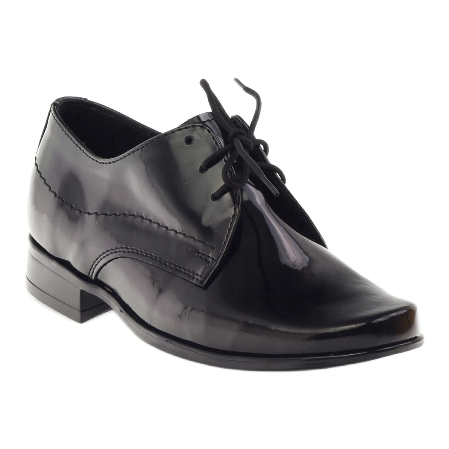 Chaussures De Première Communion Pour Enfants Laqués Noirs Gregors 429 Le Noir – Image 4