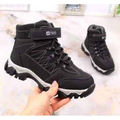 Chaussures De Randonnée Isolées En Laine De Mouton EVento Jr EVE390 Le Noir