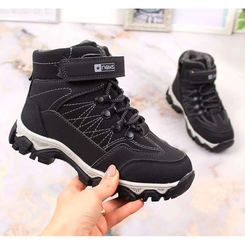 Chaussures De Randonnée Isolées En Laine De Mouton EVento Jr EVE390 Le Noir