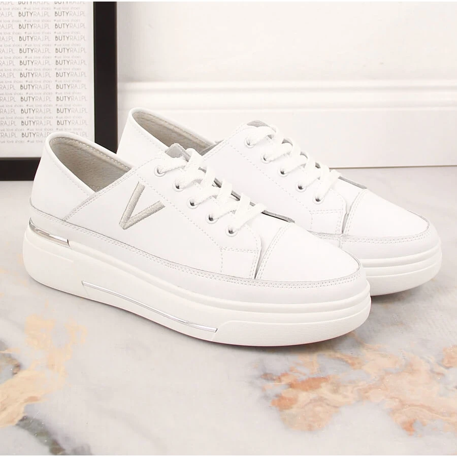 Chaussures De Sport En Cuir Blanc Pour Femme Vinceza SG23-7857 Blanche – Image 6