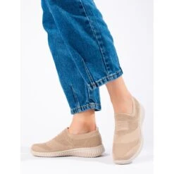 Chaussures De Sport En Textile Léger Beige Shelovet