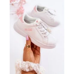 Chaussures De Sport Enfant Big Star JJ374068 Blanc Et Rose Blanche