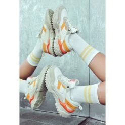 Chaussures De Sport Femme Big Star JJ274A411 Blanc Et Beige Blanche