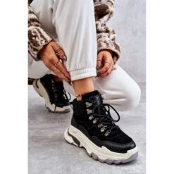 Chaussures De Sport Hautes Pour Femmes GOE KK2N4098 Noir Le Noir